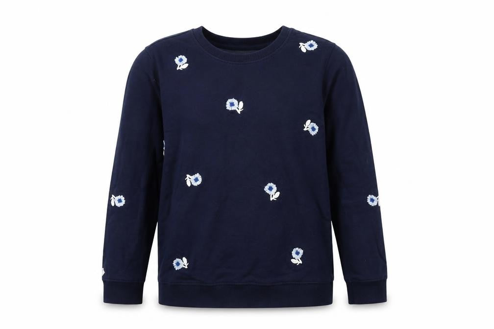 Front view of Lucky Women's Blue XS Pullover Sweatshirt