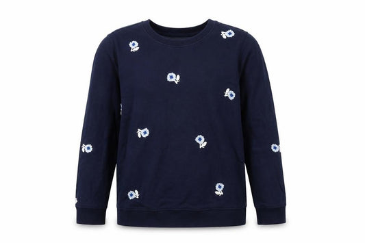 Front view of Lucky Women's Blue XS Pullover Sweatshirt