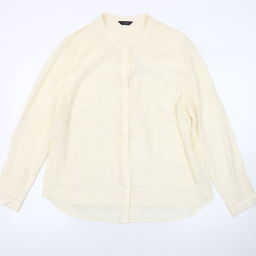 Marks and Spencer Women's Ivory Silk Blouse, Size 16