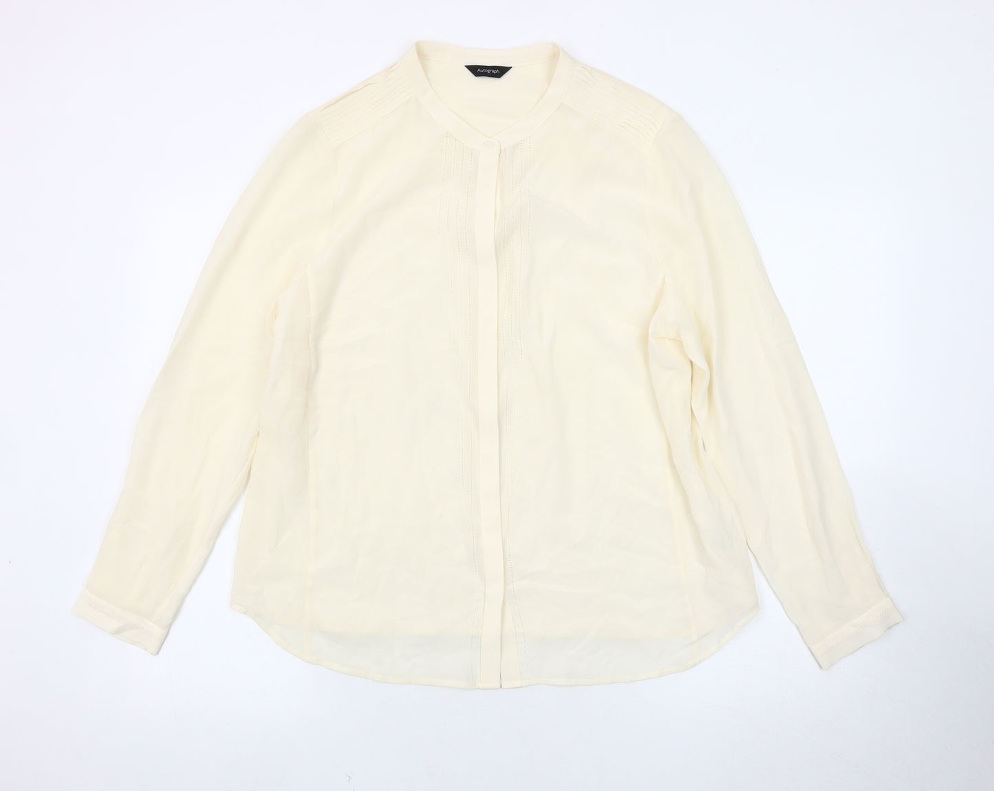 Marks and Spencer Women's Ivory Silk Blouse, Size 16