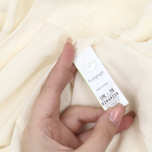 Marks and Spencer Women's Ivory Silk Blouse, Size 16