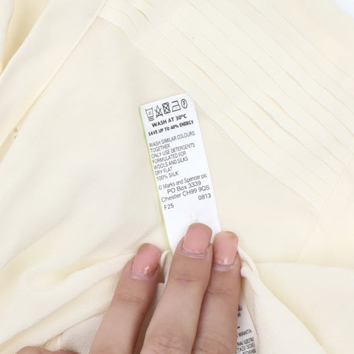 Marks and Spencer Women's Ivory Silk Blouse, Size 16