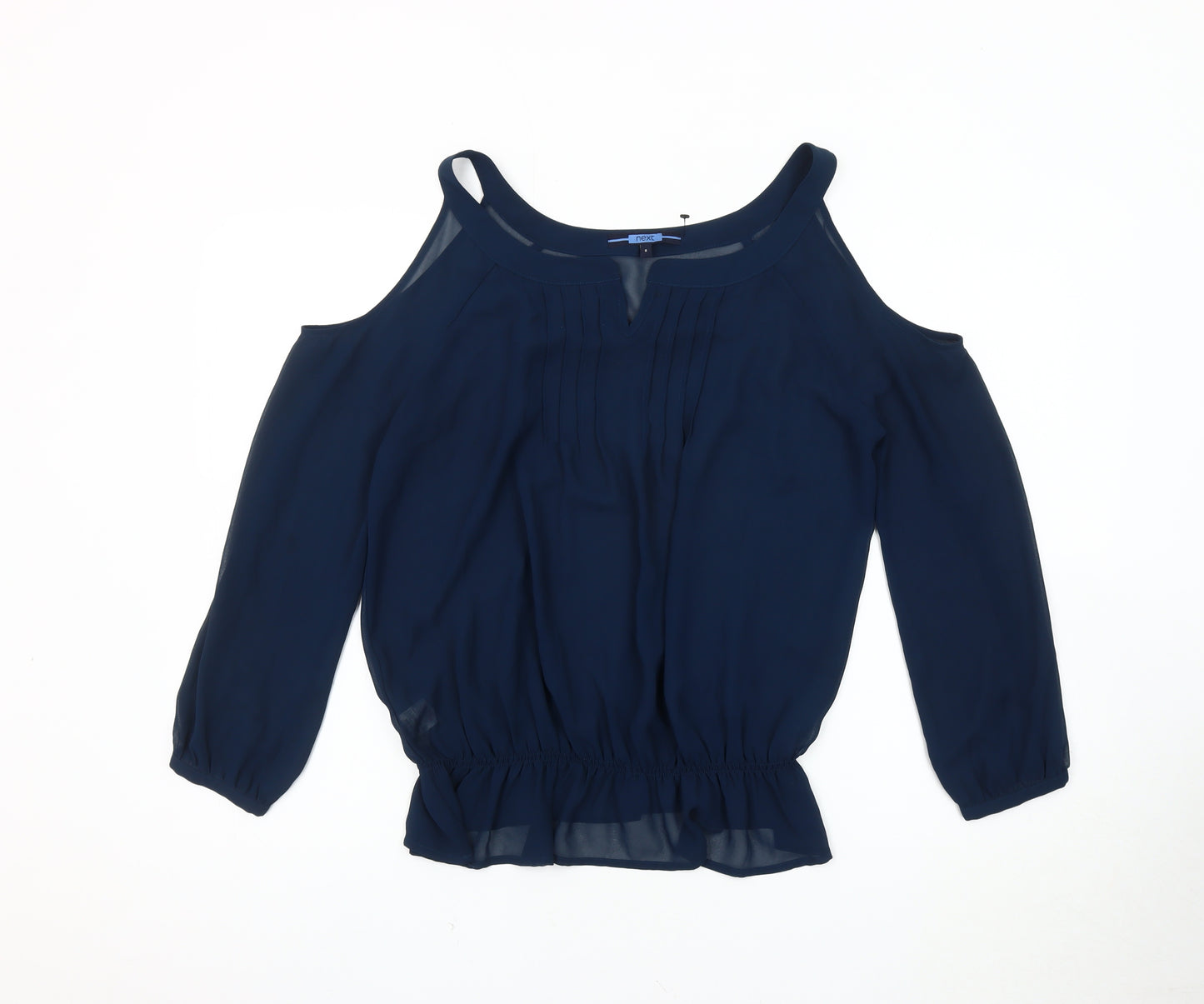 Next Women's Blue Cold Shoulder Blouse, Size 8
