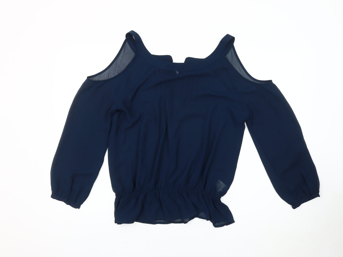 Next Women's Blue Cold Shoulder Blouse, Size 8