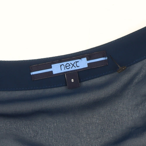 Next Women's Blue Cold Shoulder Blouse, Size 8
