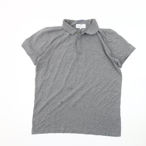 Larsson & Co Men's Grey Polo Shirt Size L Short Sleeve