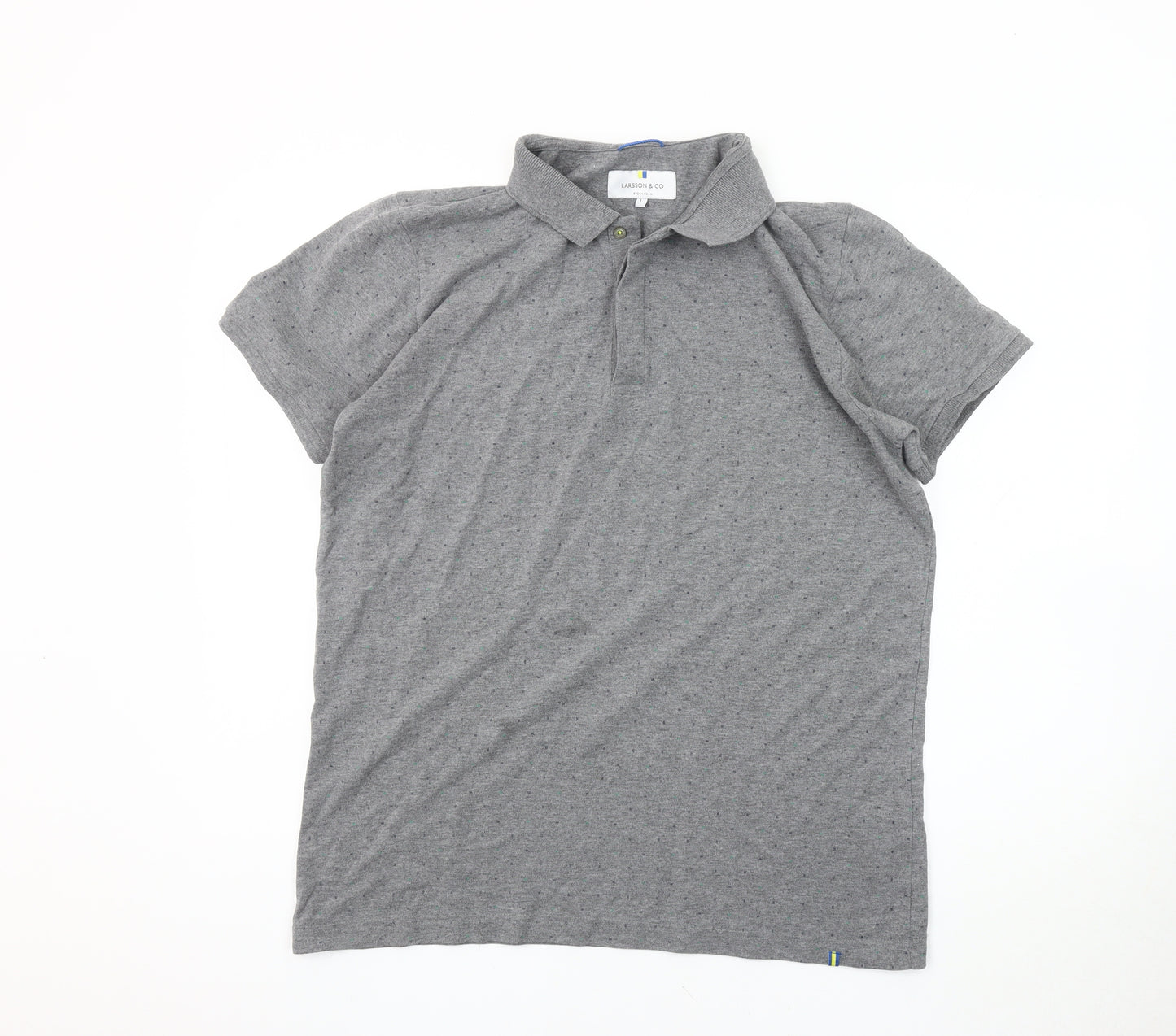 Larsson & Co Men's Grey Polo Shirt Size L Short Sleeve