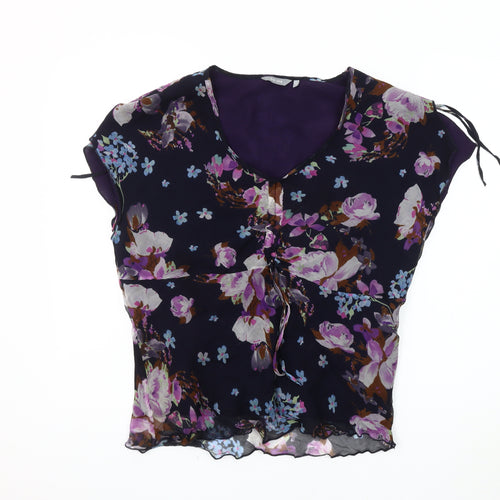 Per Una Women's Purple Floral Blouse Size 18