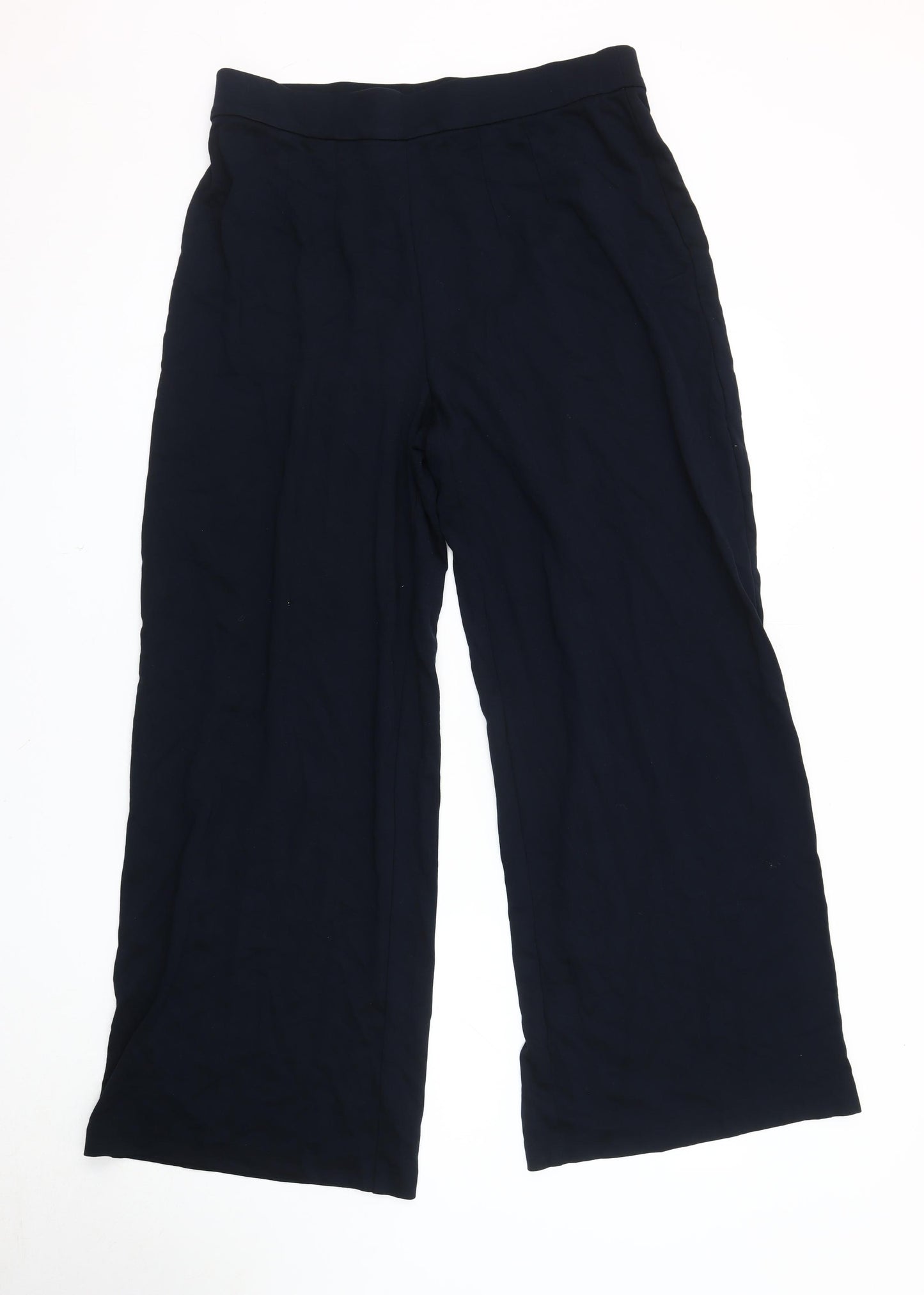Marks and Spencer Women's Blue Wide-Leg Trousers, Size 16