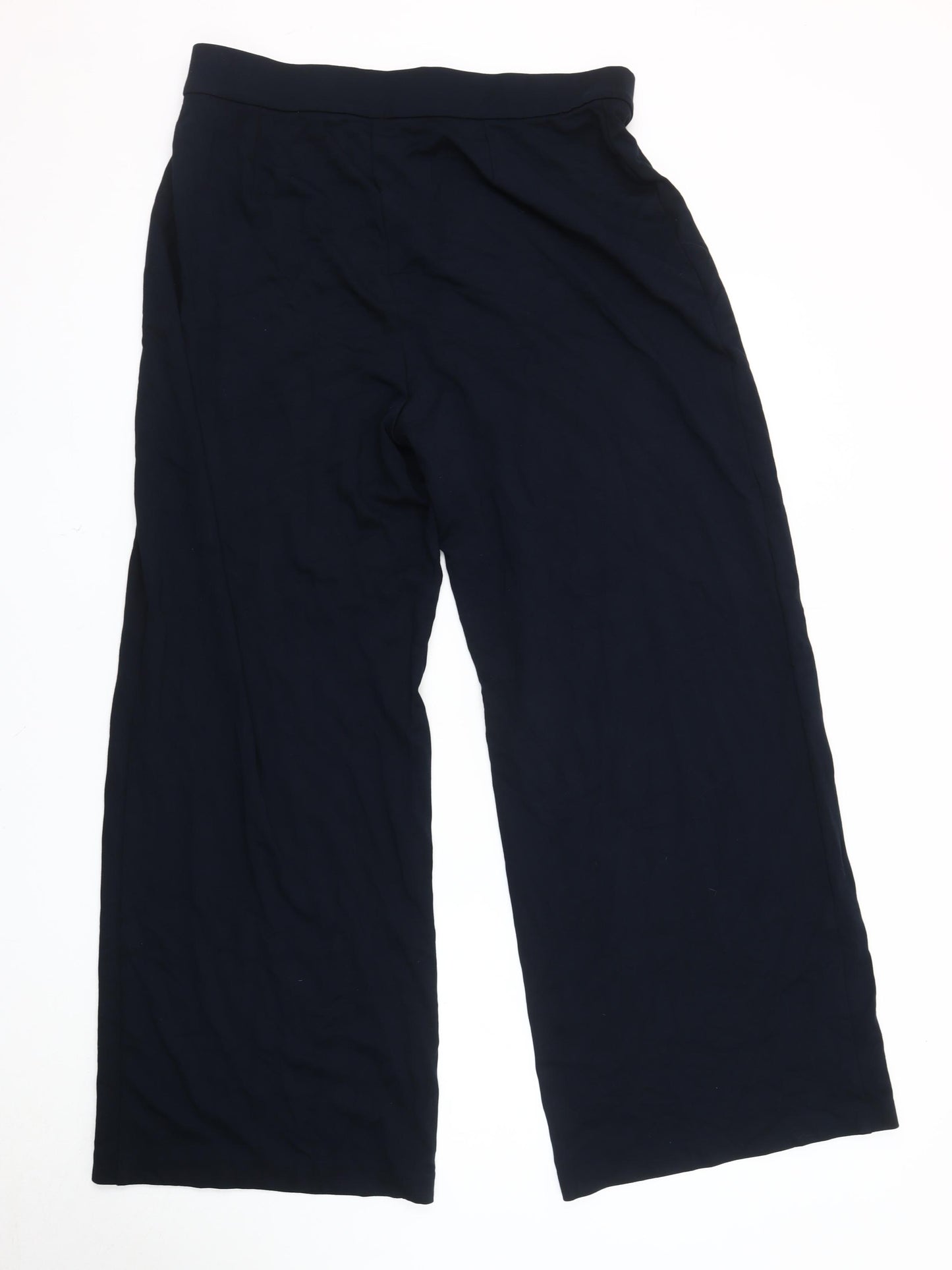 Marks and Spencer Women's Blue Wide-Leg Trousers, Size 16