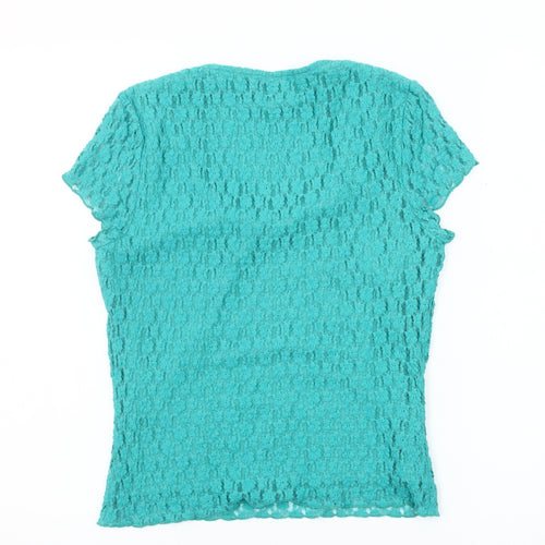 Precis Women’s Green Lace Petite Top, Size S Jersey Style