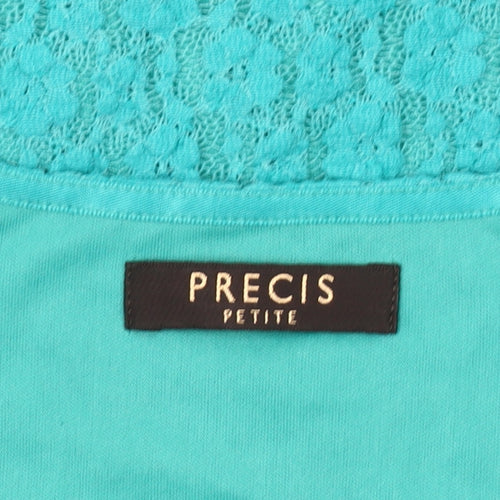 Precis Women’s Green Lace Petite Top, Size S Jersey Style