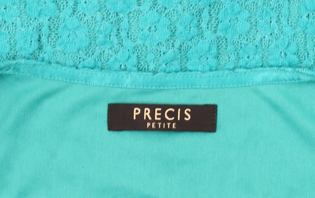 Precis Women’s Green Lace Petite Top, Size S Jersey Style