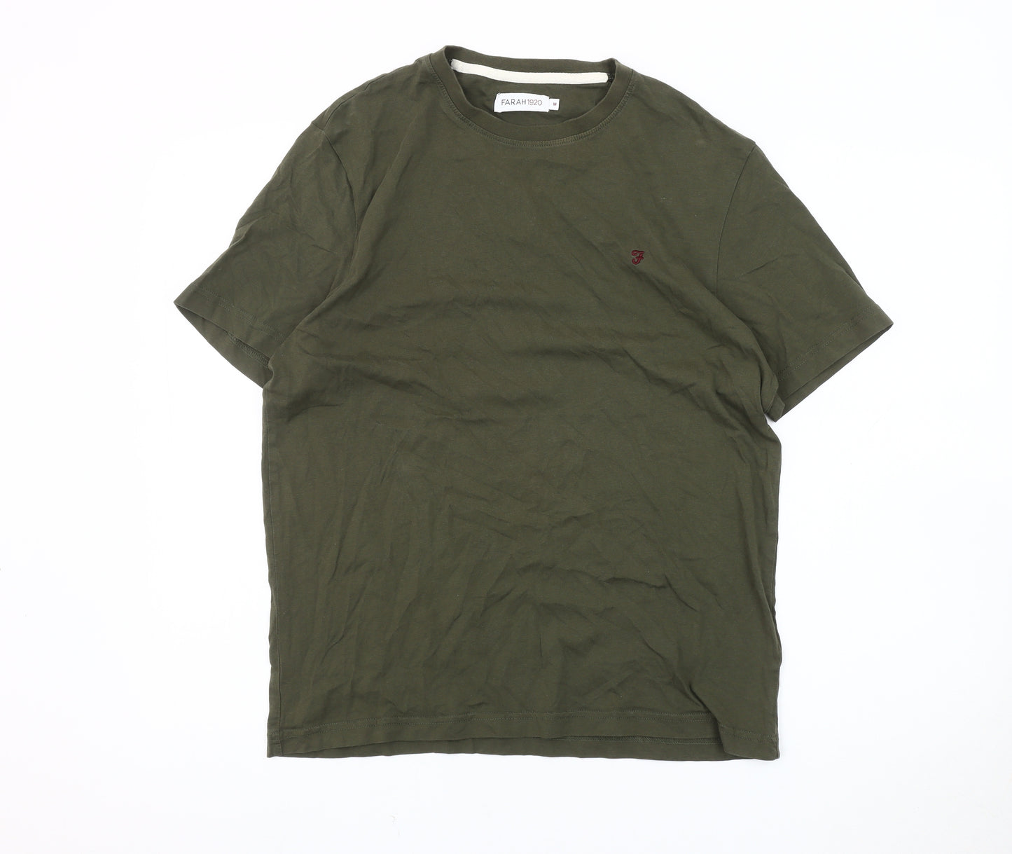 Farah 1920 Men's Green T-Shirt M Crew Neck