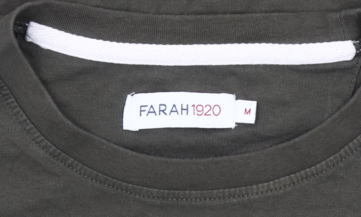 Farah 1920 Men's Green T-Shirt M Crew Neck