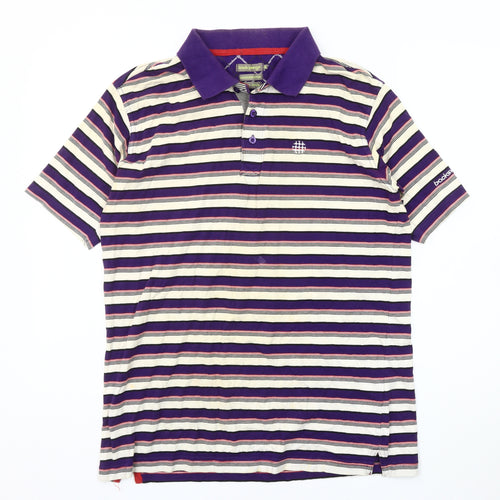 backswing Men's Purple Striped Polo Shirt Size S
