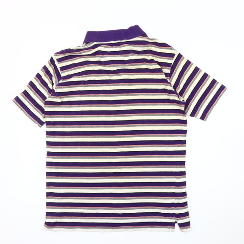 backswing Men's Purple Striped Polo Shirt Size S