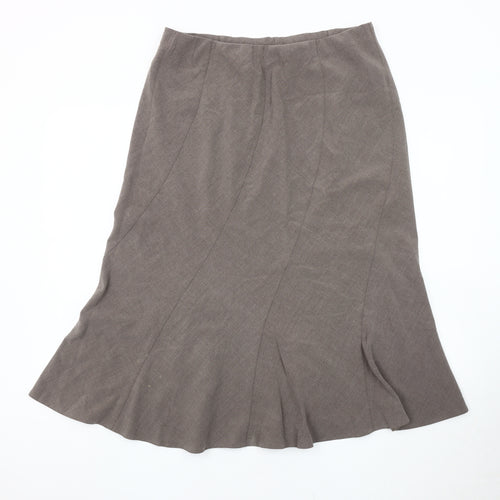 Classics Women's Brown Midi Flare Skirt Size 14