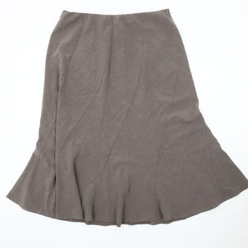 Classics Women's Brown Midi Flare Skirt Size 14