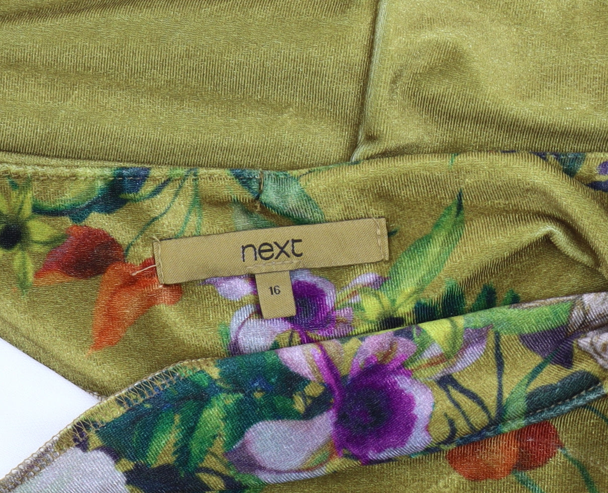 Next Women's Floral Multicoloured Velvet T-Shirt