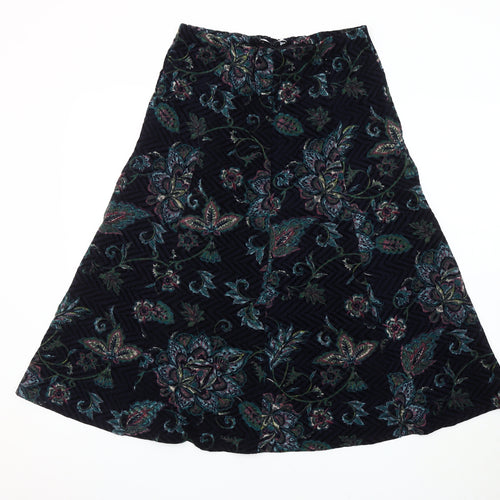 Marks and Spencer Women's Multicoloured Floral Midi A-Line Skirt - Size 10