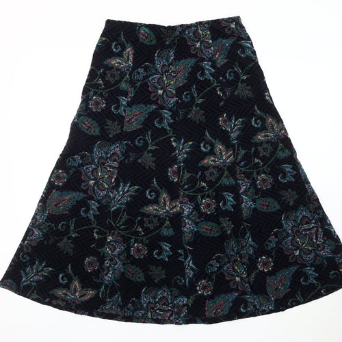 Marks and Spencer Women's Multicoloured Floral Midi A-Line Skirt - Size 10