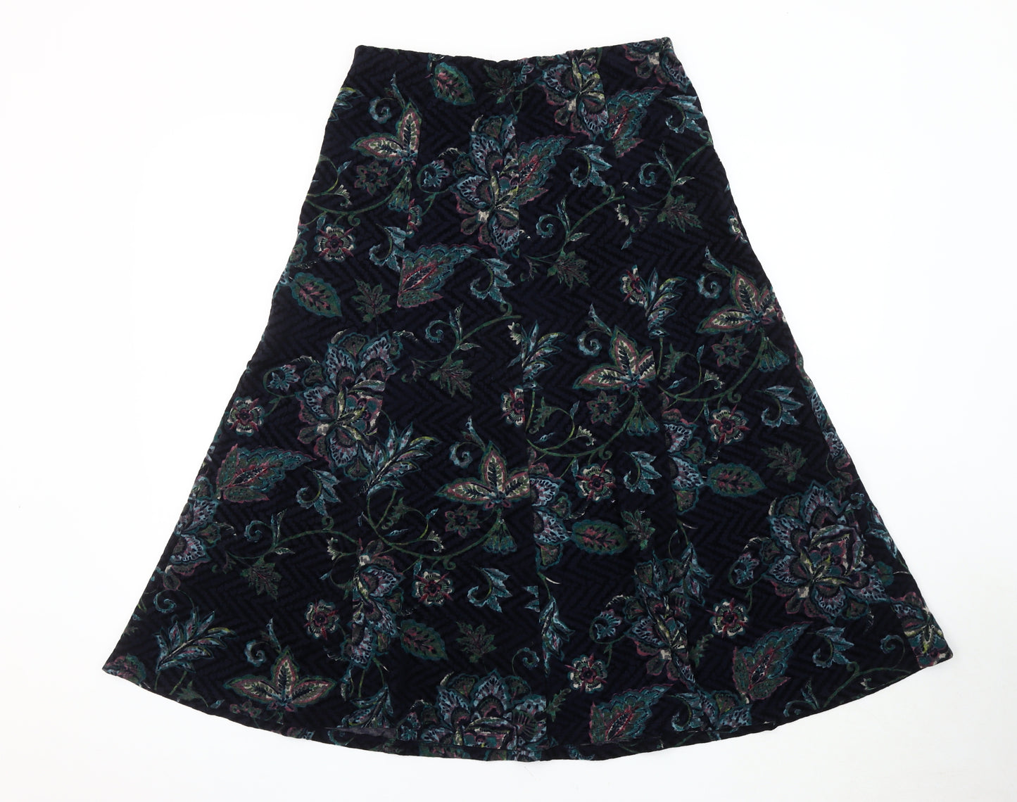 Marks and Spencer Women's Multicoloured Floral Midi A-Line Skirt - Size 10