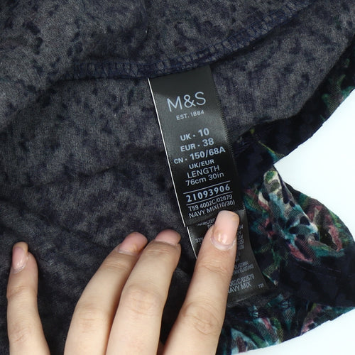 Marks and Spencer Women's Multicoloured Floral Midi A-Line Skirt - Size 10