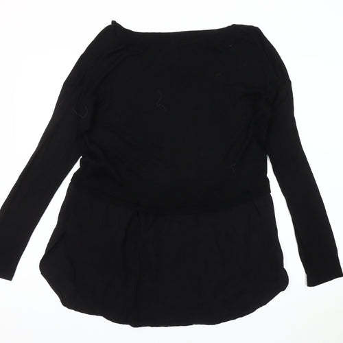 Zara Women's Black Long Sleeve Knit Jumper - Size Small