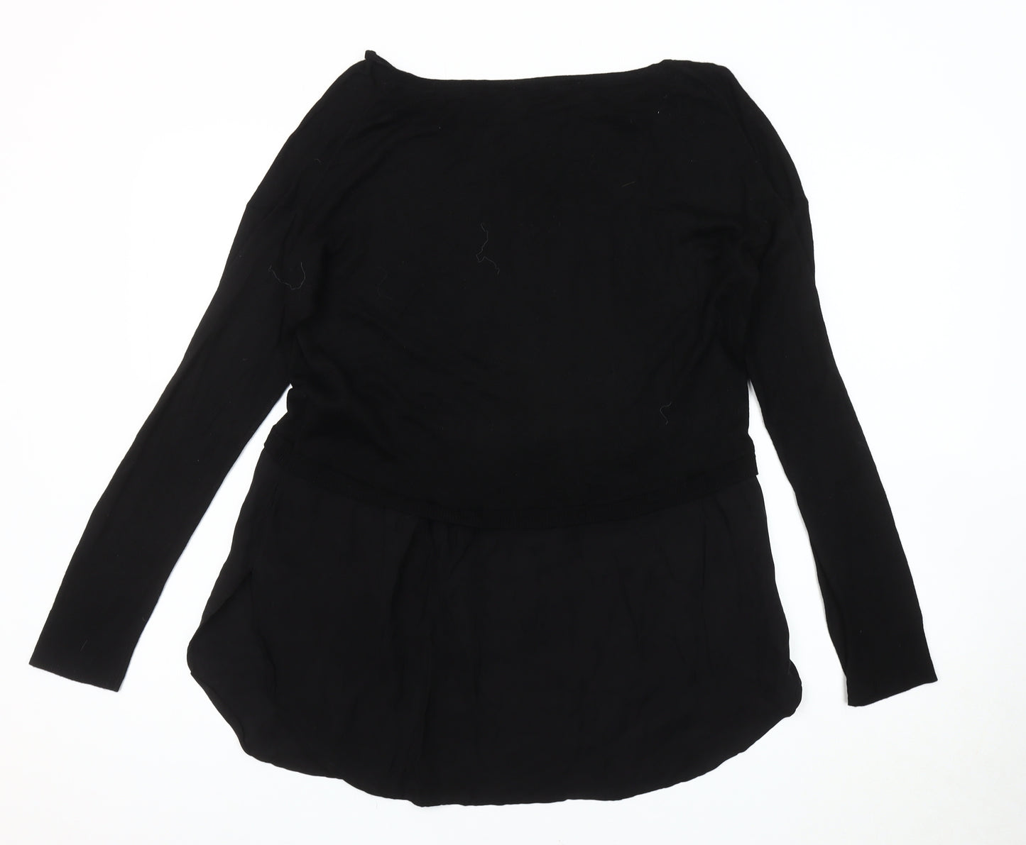 Zara Women's Black Long Sleeve Knit Jumper - Size Small