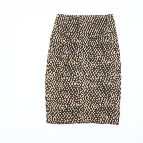 Next Women's Brown Animal Print Pencil Skirt Size 6