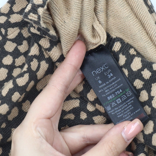 Next Women's Brown Animal Print Pencil Skirt Size 6