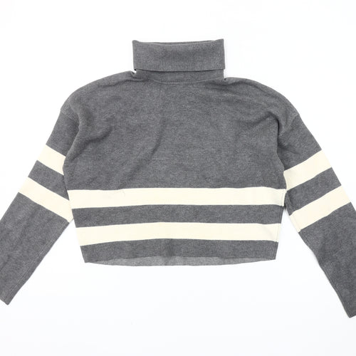 New Look Girls Grey Striped Pullover Jumper 11-12 Years