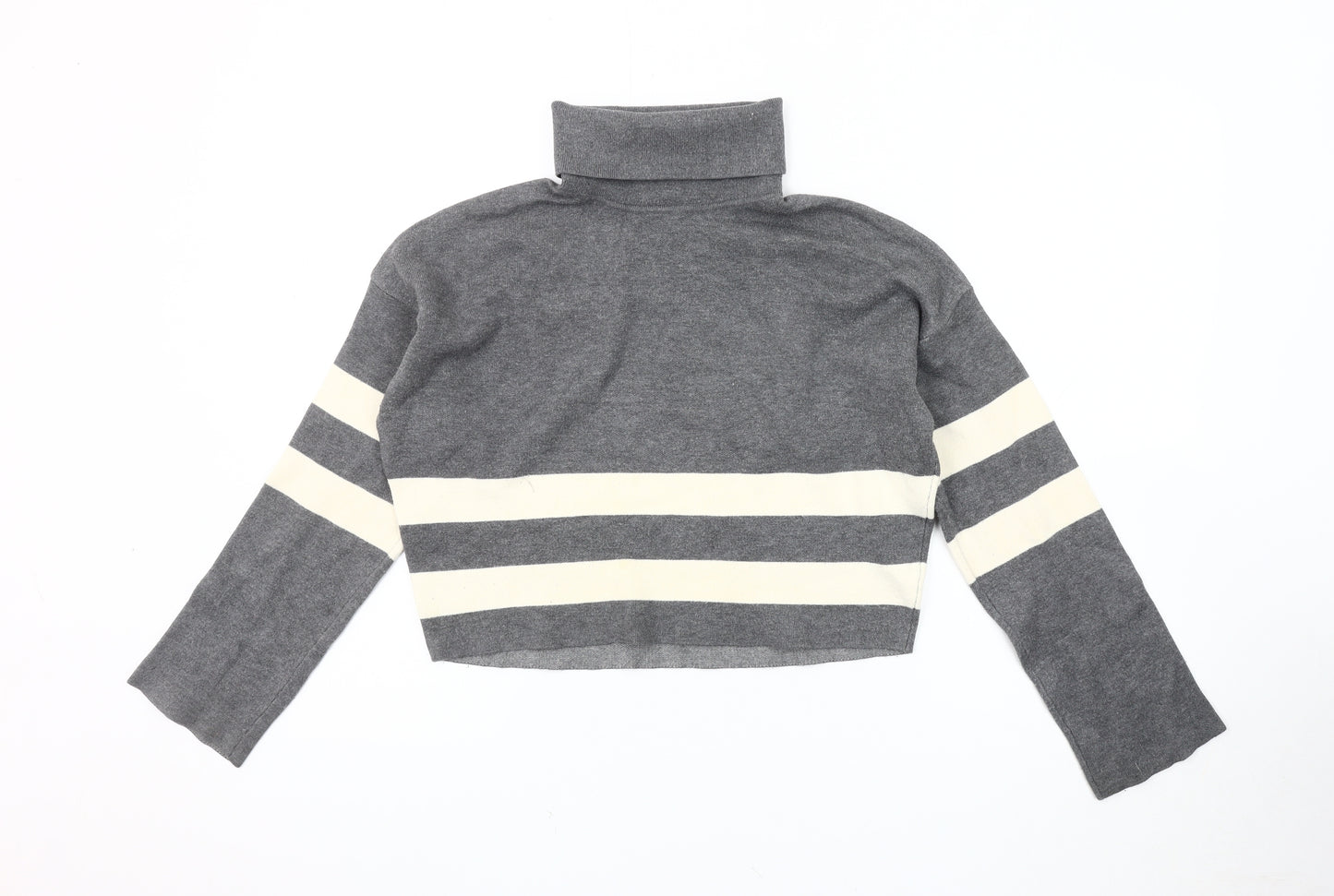 New Look Girls Grey Striped Pullover Jumper 11-12 Years