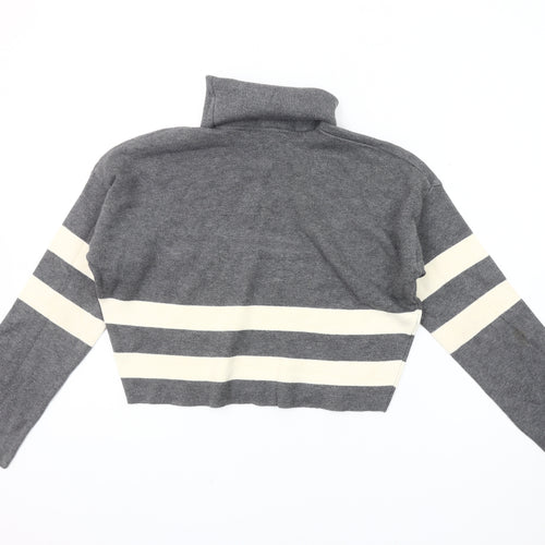 New Look Girls Grey Striped Pullover Jumper 11-12 Years