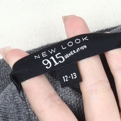 New Look Girls Grey Striped Pullover Jumper 11-12 Years