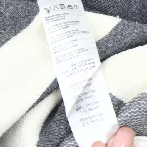 New Look Girls Grey Striped Pullover Jumper 11-12 Years