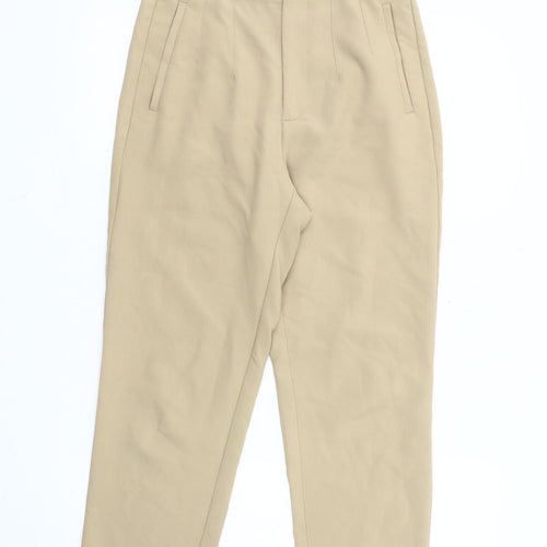 Stradivarius Women's Beige Trousers, Size 8, Straight Leg