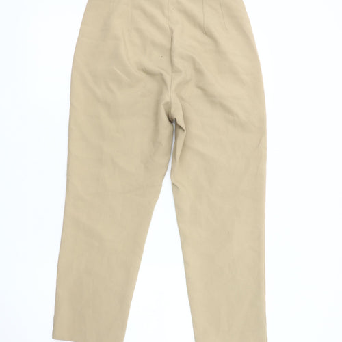 Stradivarius Women's Beige Trousers, Size 8, Straight Leg