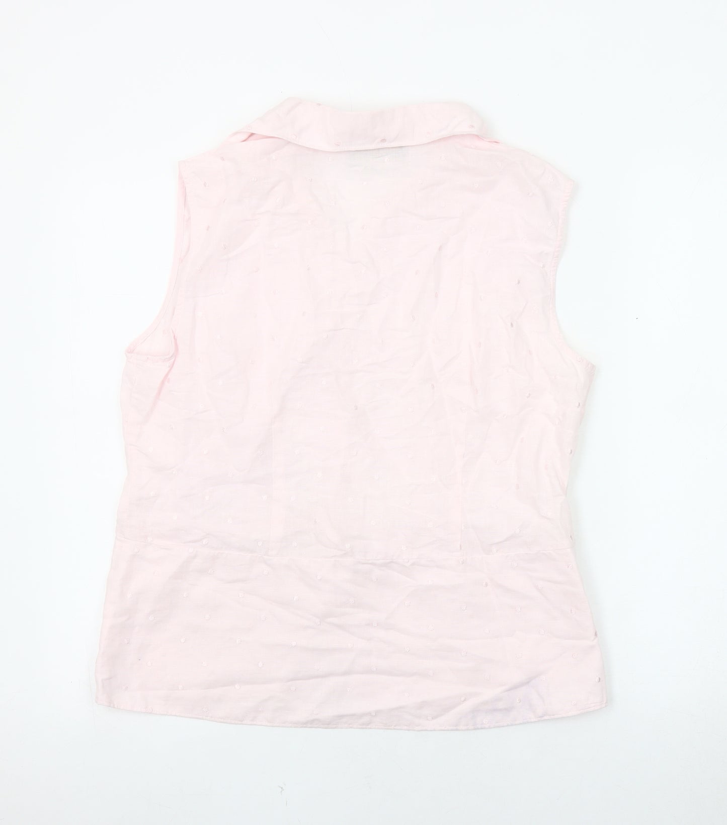 Harve Benard Women's Pink Linen Cotton Sleeveless Blouse XL