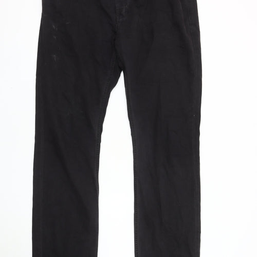 MO Casual Men's Black Trousers, Size 48, Straight Fit