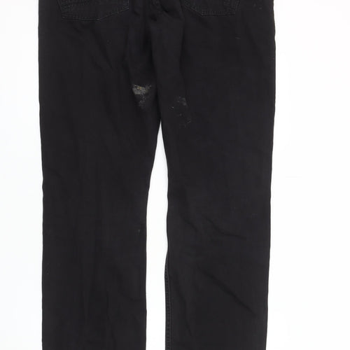 MO Casual Men's Black Trousers, Size 48, Straight Fit