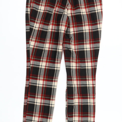 H&M Women's Multicoloured Plaid Trousers Size 8