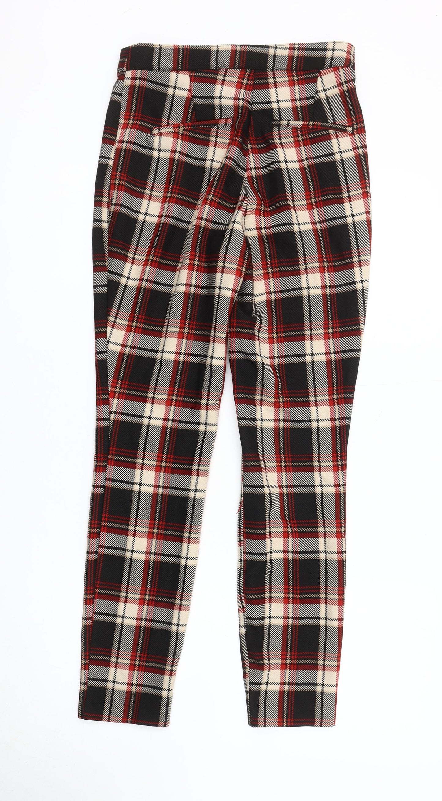 H&M Women's Multicoloured Plaid Trousers Size 8