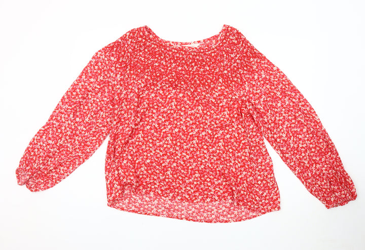 Per Una Women's Red Floral Blouse Size 14