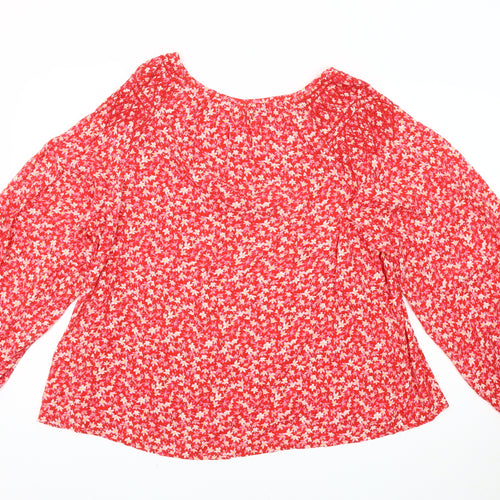 Per Una Women's Red Floral Blouse Size 14