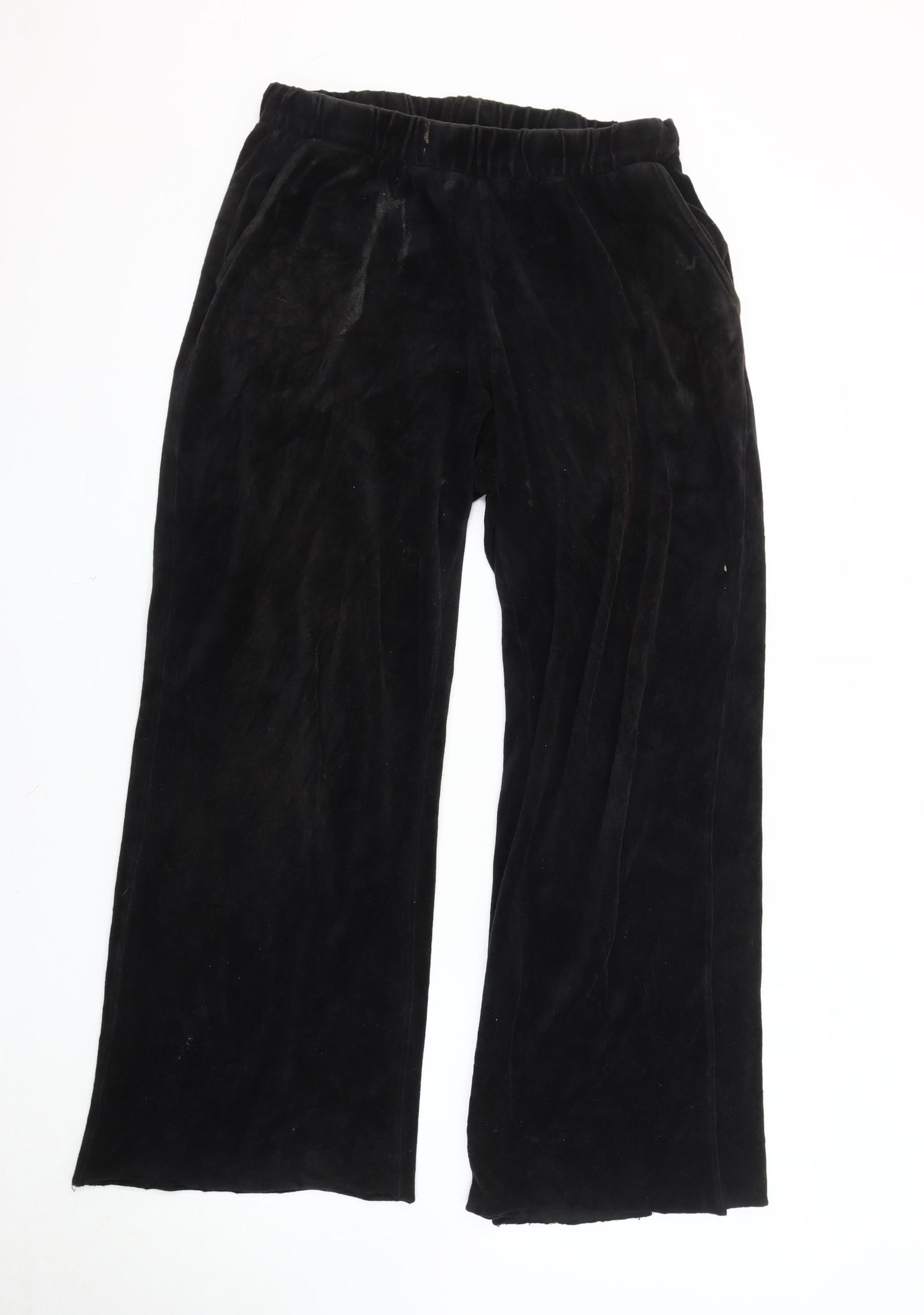 b.young Black Unisex Relaxed Velvet Trousers L