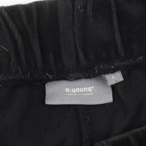 b.young Black Unisex Relaxed Velvet Trousers L
