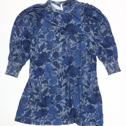 Next Women Blue Floral Dress, Size 16 Regular Fit
