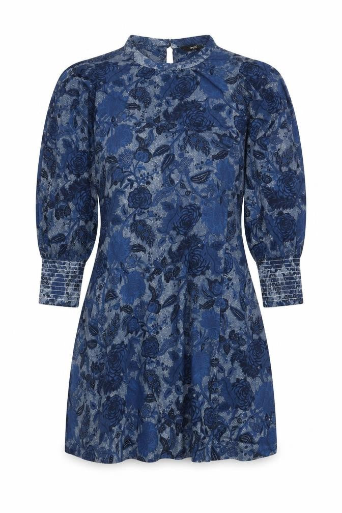 Front view of Next Women Blue Floral Dress, size 16, Regular Fit
